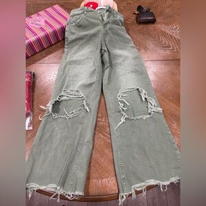 Altar'd State Olive Flare Jeans